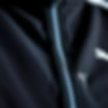 Close-up of high-quality fabric used in Puma upper tracksuit