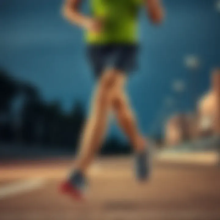 A runner demonstrating proper running form while wearing suitable shoes