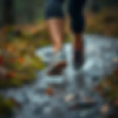 Running on a wet trail with Asics Gore-Tex shoes