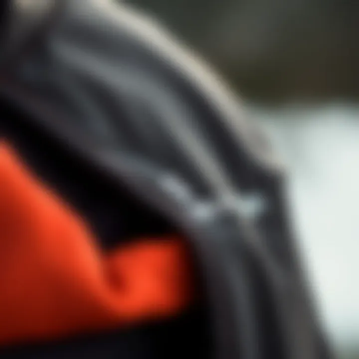 Close-up of fabric and details of Salomon X Ward apparel