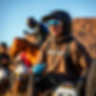 Dynamic outdoor setting featuring Salomon X Ward gear