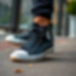 Sleek black Converse boots paired with casual attire