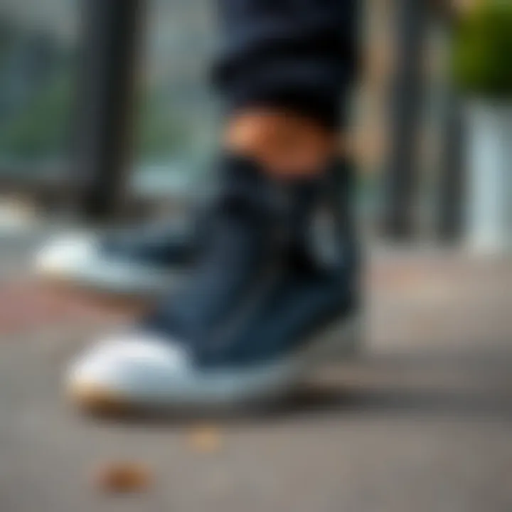 Sleek black Converse boots paired with casual attire