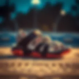 Brightly lit Skechers sandals showcasing their innovative design.