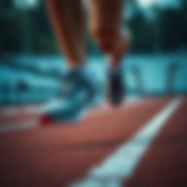 Showcasing Performance of Slazenger Shoes on Track A runner showcasing the performance of Slazenger shoes on a track