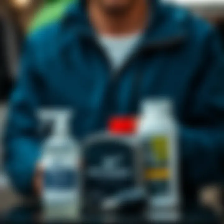 Maintenance tips for softshell clothing showcased with care products