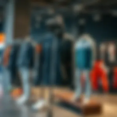 Stylish sportswear collection on display