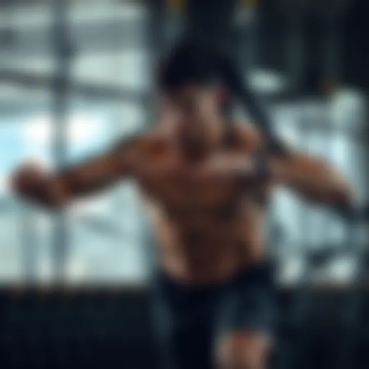 A person doing resistance exercises with bands