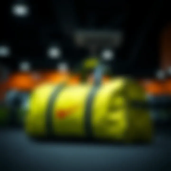 Sports Bag in Action at the Gym A sports bag in use at a gym setting