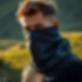 Stylish neck gaiter in outdoor setting