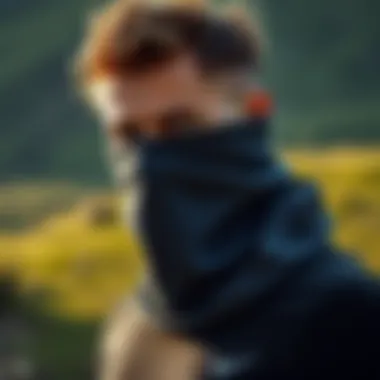 Stylish neck gaiter in outdoor setting