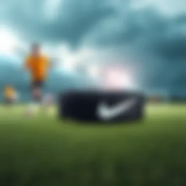 Stylish Nike Armband Against a Dynamic Sports Background Stylish Nike armband displayed on a sports background