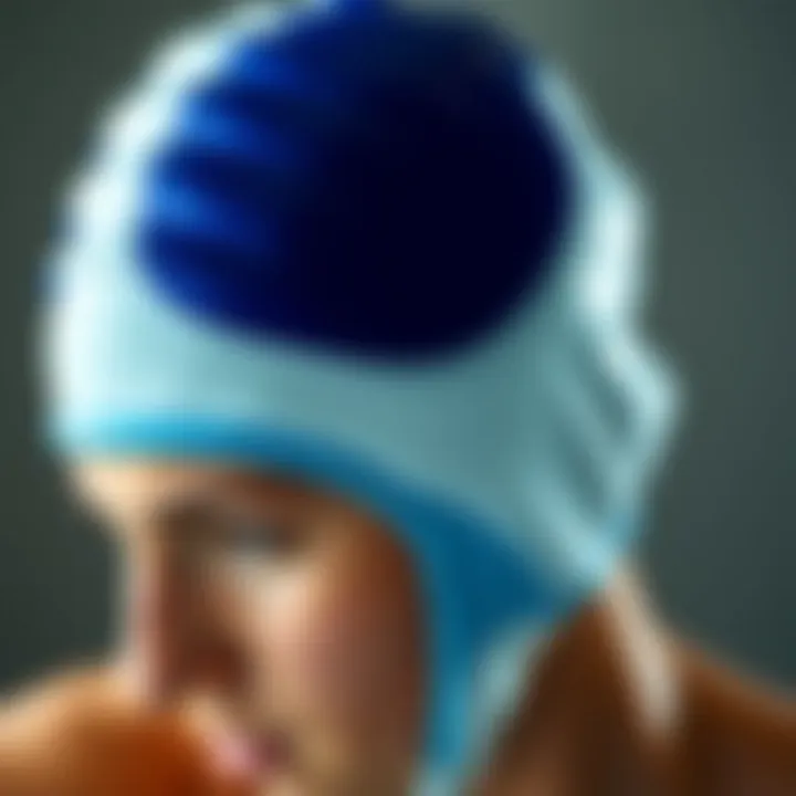 Close-up of water polo cap detailing the intricate design elements