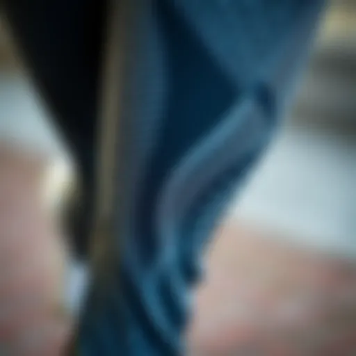 A close-up of high-performance fabric used in modern leggings