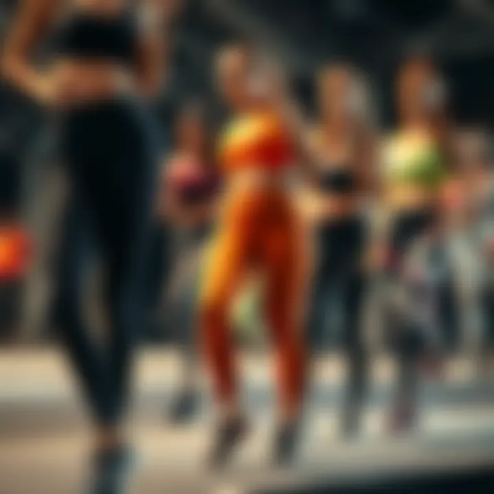 An elegant display of various styles of leggings