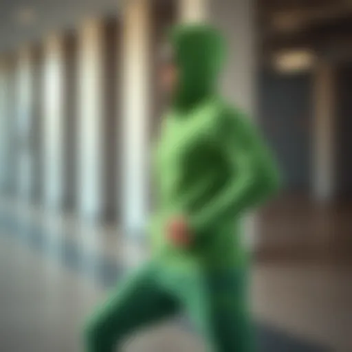 Comfortable green tech fleece outfit for sports