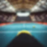 Intensity of a Tennis Match Tennis court showcasing the intensity of a match