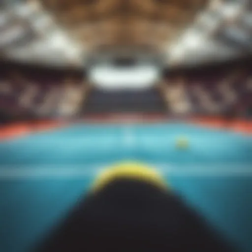 Intensity of a Tennis Match Tennis court showcasing the intensity of a match