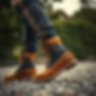 Perfect Pairing: Timberland Boots and Casual Attire Timberland ankle boots paired with casual sportswear