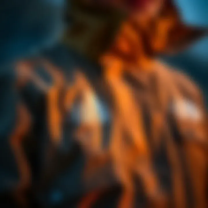 Close-up of a high-performance TNF jacket showcasing its technical features