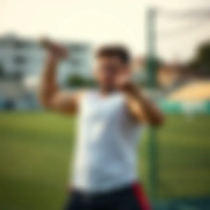 Training session focusing on hammer throw techniques