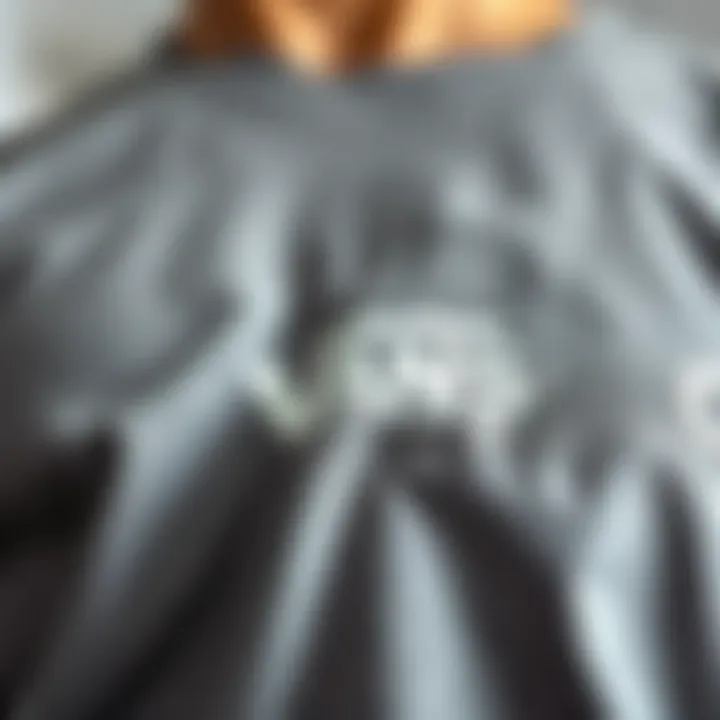 Close-up on Fabric Quality of Vans T-shirt Detailed fabric quality of Vans t-shirt