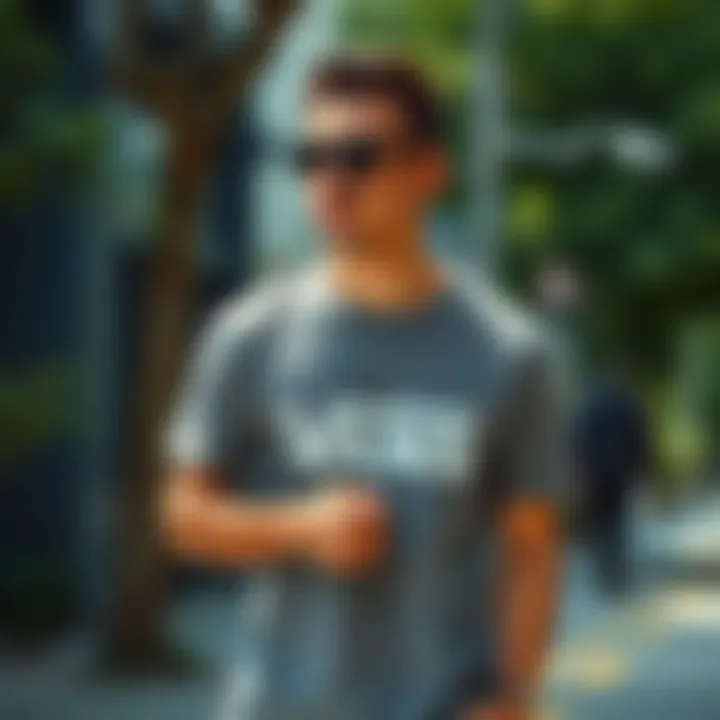 Fashion Statement with Vans Clothing Fashionable individual wearing Vans t-shirt