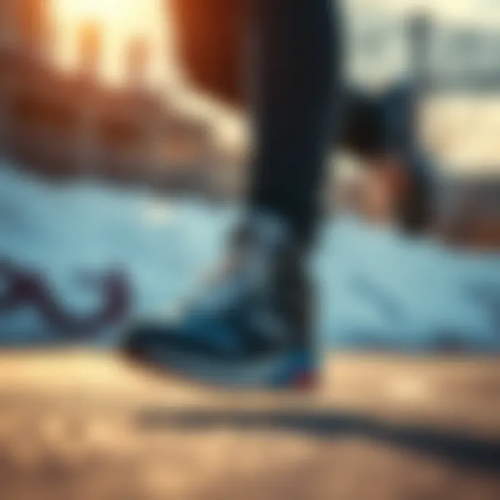 Dynamic lifestyle shot with Vicco winter shoes in action.