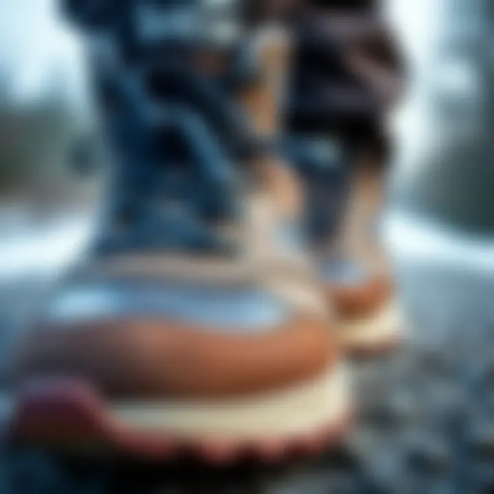 Close-up of high-quality materials used in Vicco winter shoes.