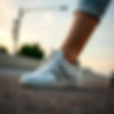 Various styling tips for pairing summer sneakers with outfits.