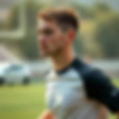 Dynamic Look of a Young Athlete in Action A young athlete wearing a modern sports uniform during practice